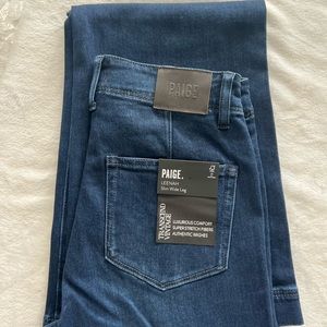 NEW WITH TAGS. PAIGE Leenah - Rosaria Size 27 Slim high rise wide legs jeans